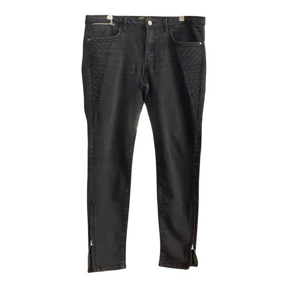 Zara Z1975 Black Denim Jeans with Ankle Zippers - Picture 1 of 4